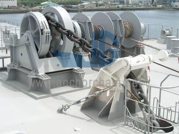 Hydraulisk enkelt ankerspill dobbel aksel to trommel