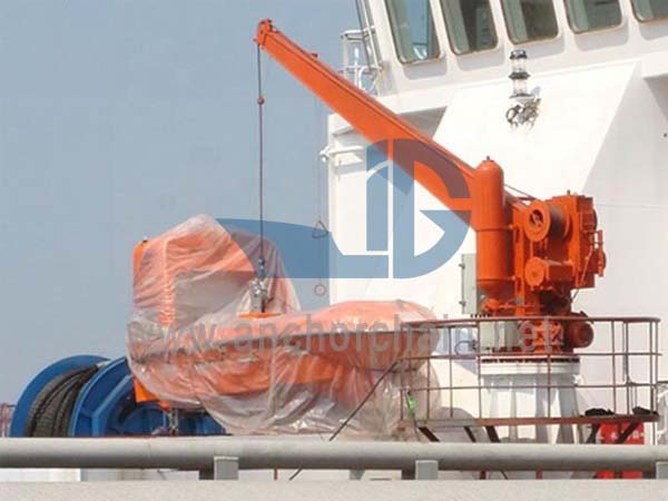 Enkelarms hydraulisk svingende redningsflåte Davit